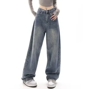 JazzHer 90s Washed High Waist Boyfriend Jeans