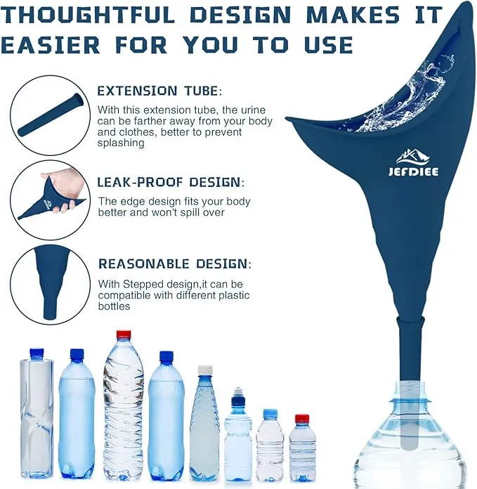 JefDiee Female Urination Device,Silicone Pee Funnel for Women,Female Urinal Women Pee Funnel Allows Women to Pee Standing Up