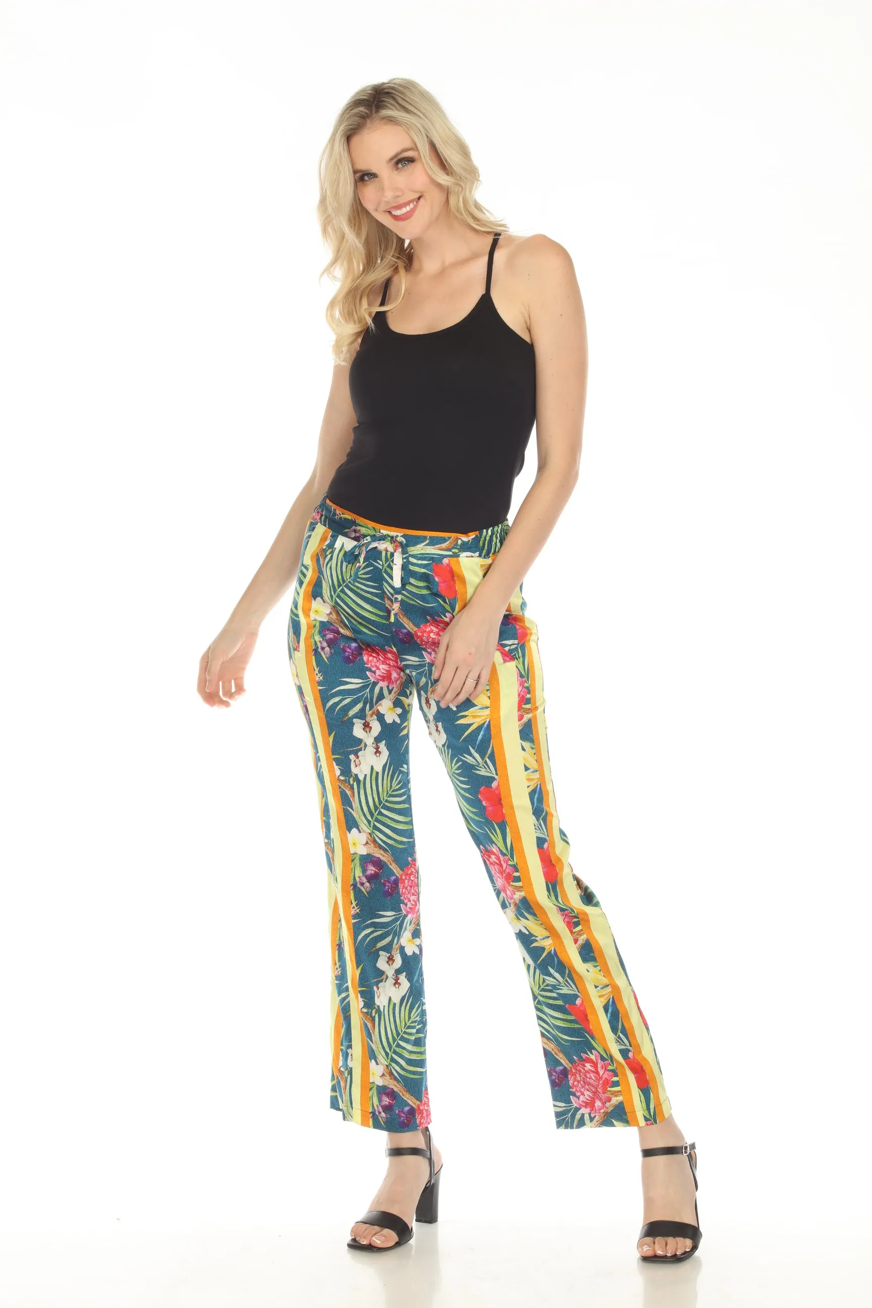 Johnny Was Tropical Liza Pull On Wide Leg Pants Boho Chic C62123B2