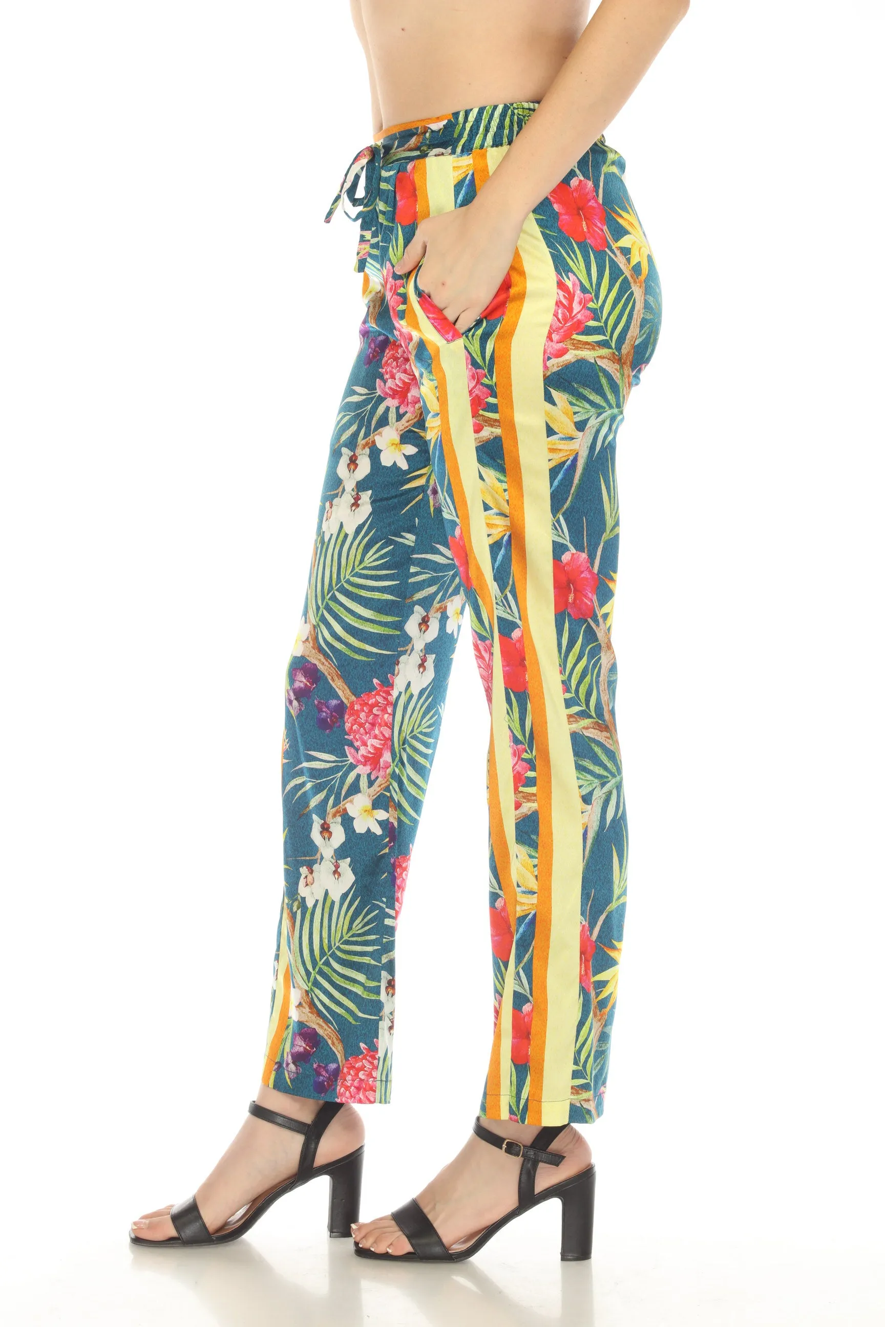 Johnny Was Tropical Liza Pull On Wide Leg Pants Boho Chic C62123B2