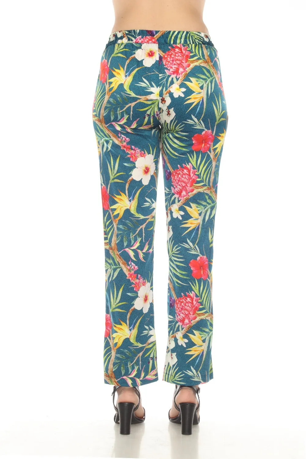 Johnny Was Tropical Liza Pull On Wide Leg Pants Boho Chic C62123B2