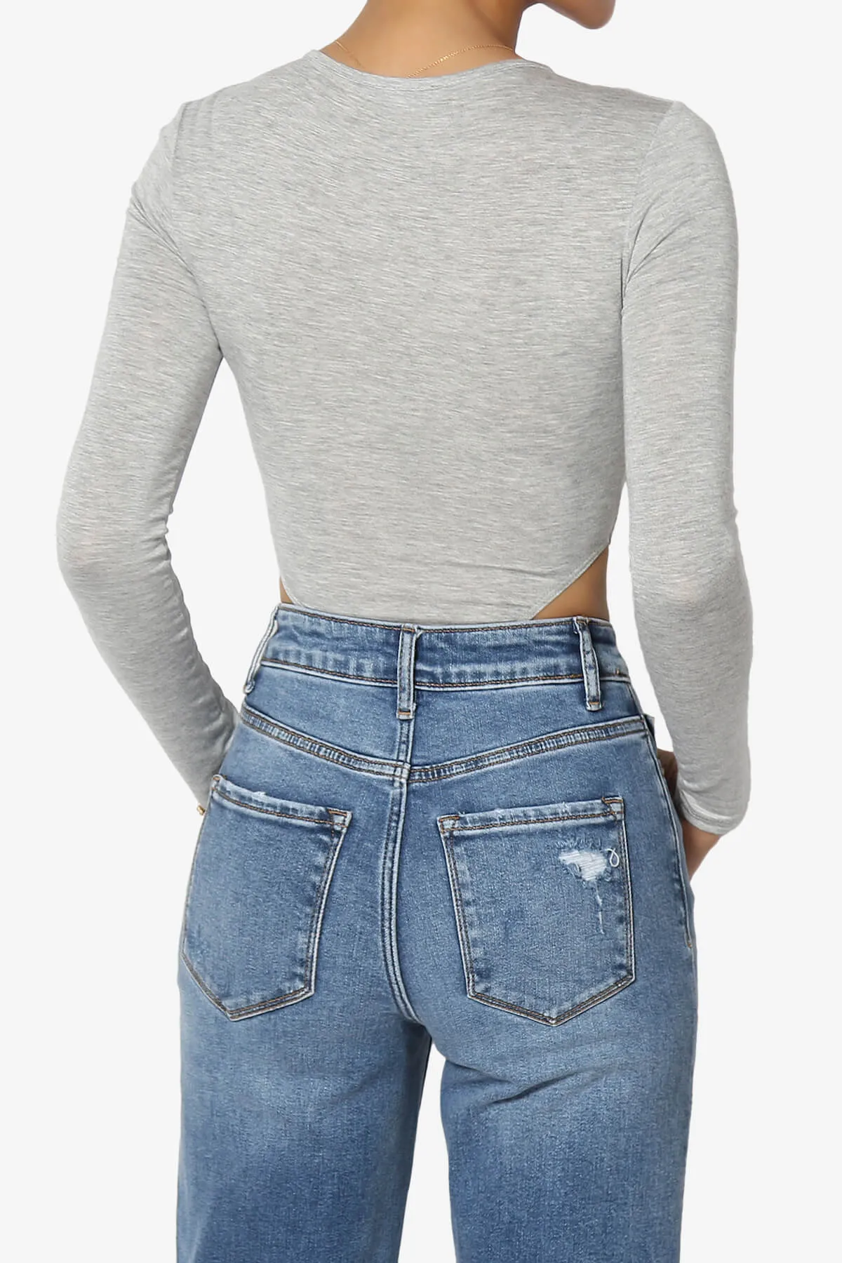 Jones Long Sleeve Zip Front High Cut Bodysuit