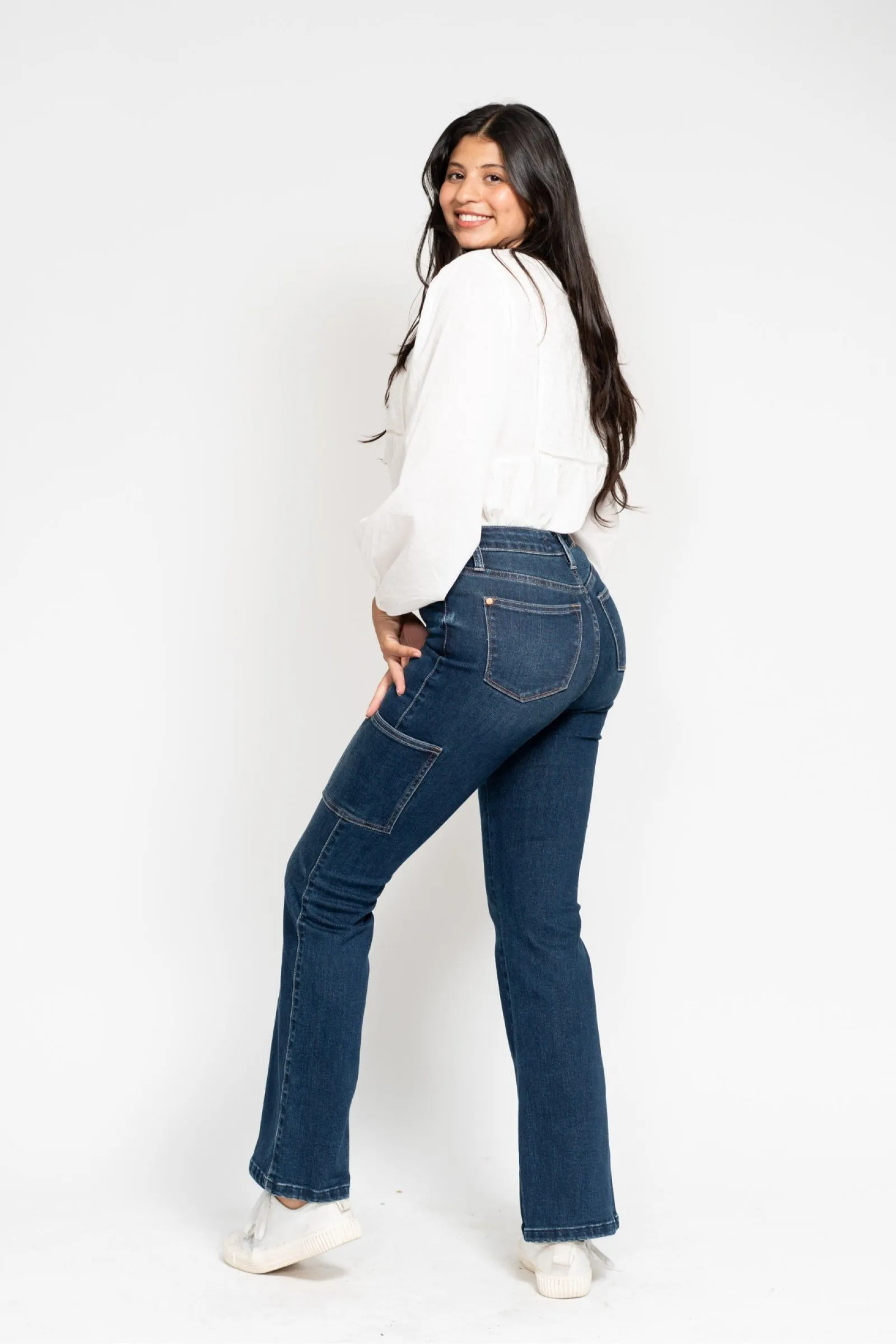 Judy Blue High Waist Cargo Bootcut JEans /Stuffology Boutique