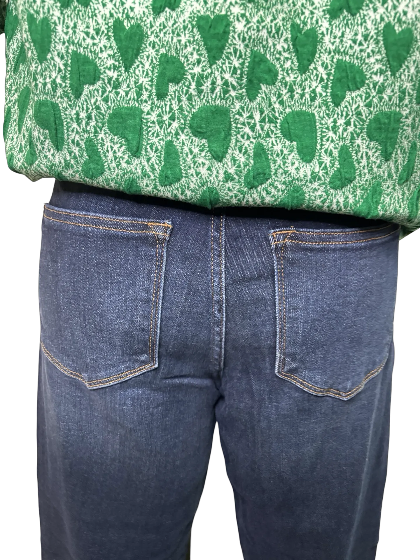 Judy Blue MR Straight Leg Fray Hem Jeans