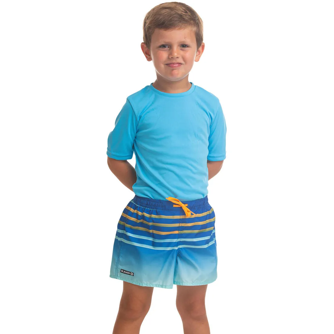Kids’ swim shorts 100 - striped