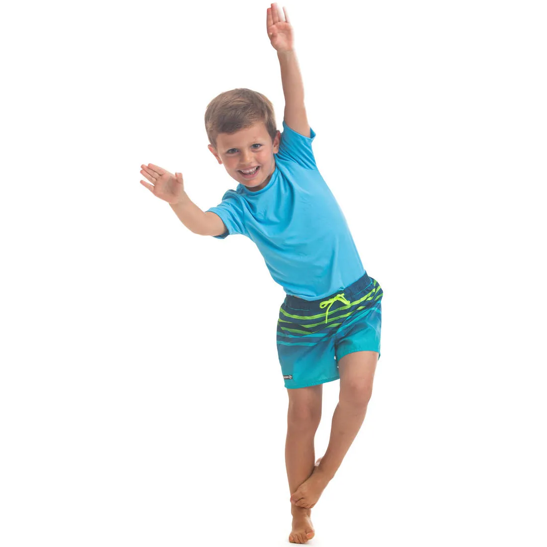 Kids’ swim shorts 100 - striped