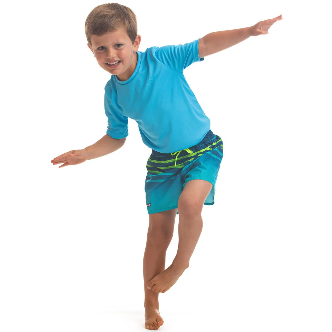 Kids’ swim shorts 100 - striped