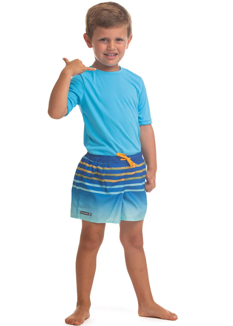 Kids’ swim shorts 100 - striped