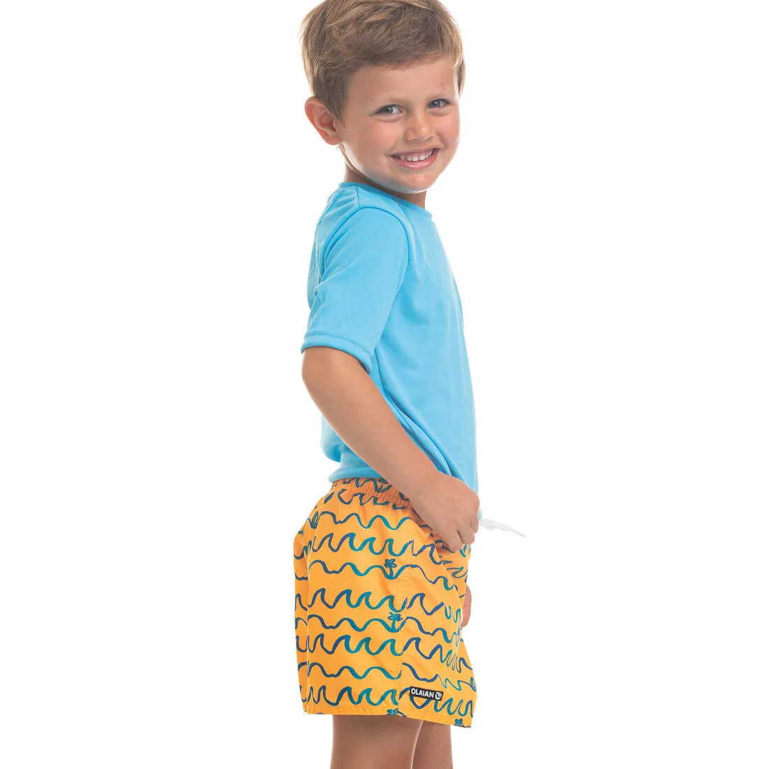 Kids’ swim shorts 100 - striped