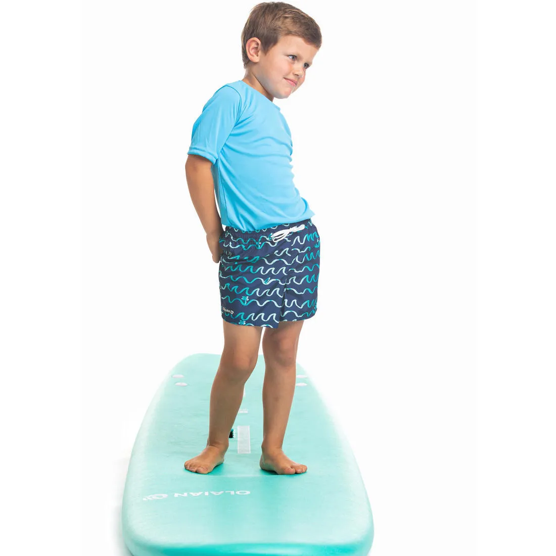 Kids’ swim shorts 100 - striped
