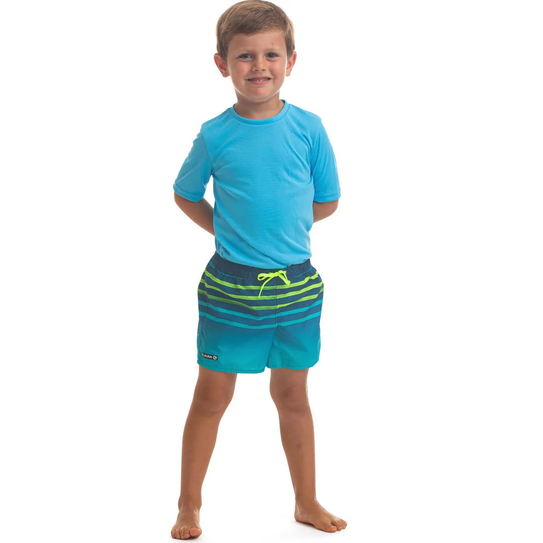 Kids’ swim shorts 100 - striped