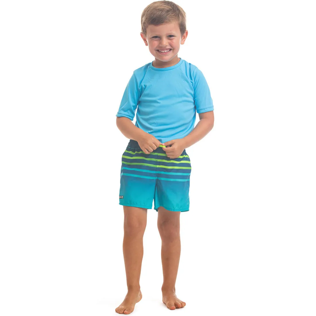 Kids’ swim shorts 100 - striped