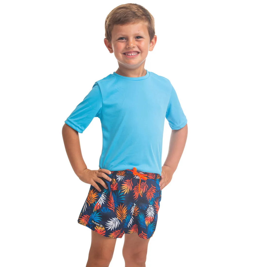 Kids’ swim shorts 100 - striped