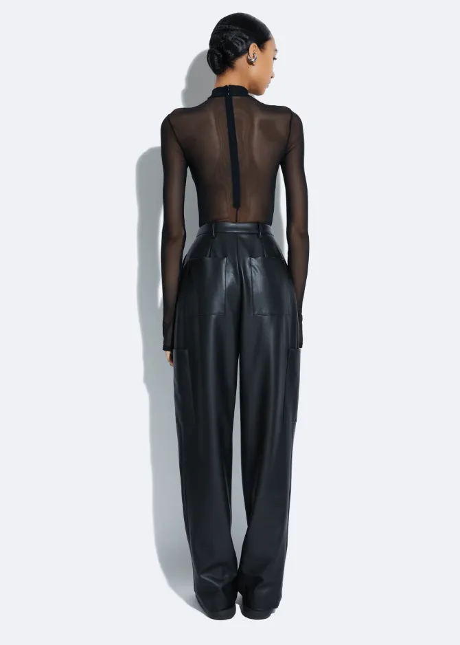 Lapointe Stretch Faux Leather Tapered Trouser