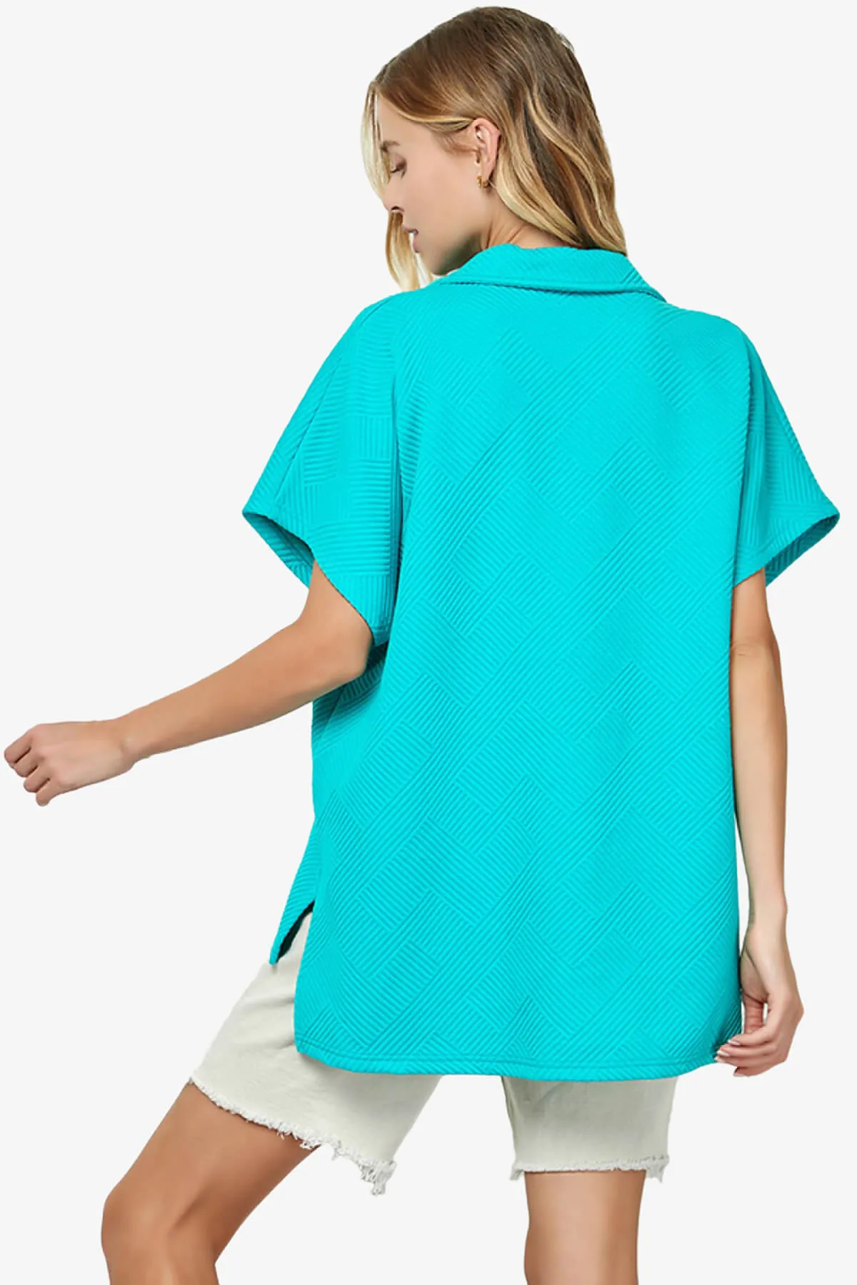Lassy Short Sleeve Textured Polo Sweatshirt