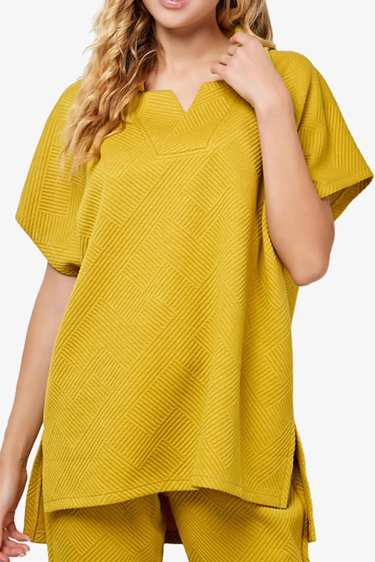 Lassy Short Sleeve Textured Polo Sweatshirt