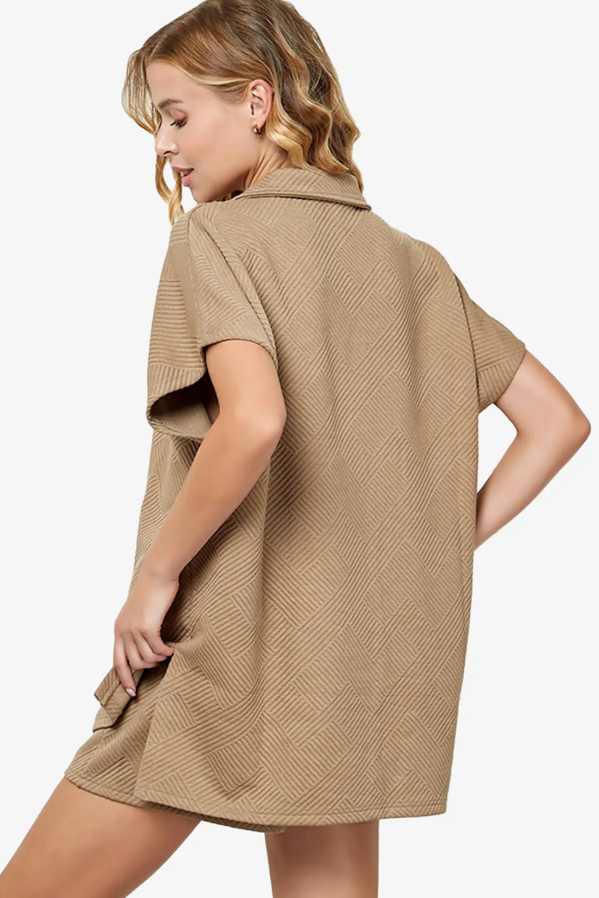 Lassy Short Sleeve Textured Polo Sweatshirt