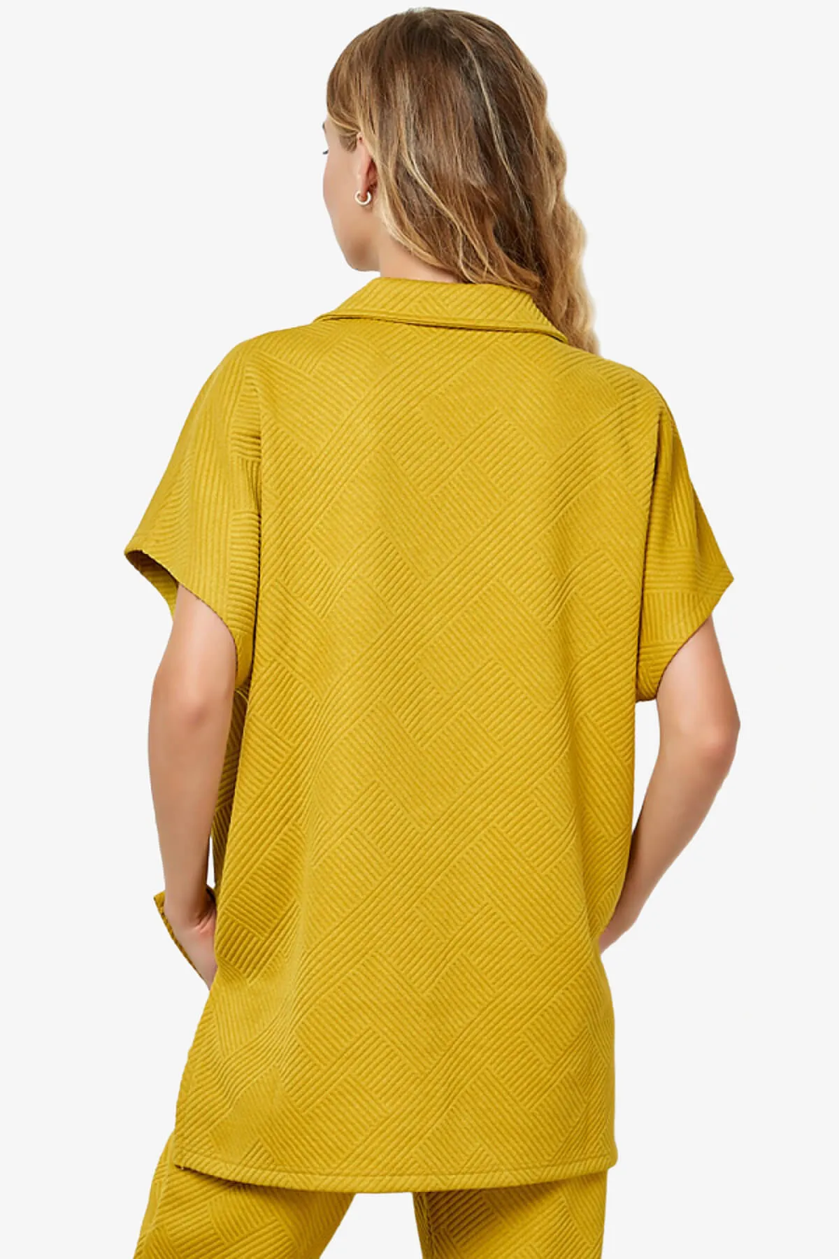 Lassy Short Sleeve Textured Polo Sweatshirt
