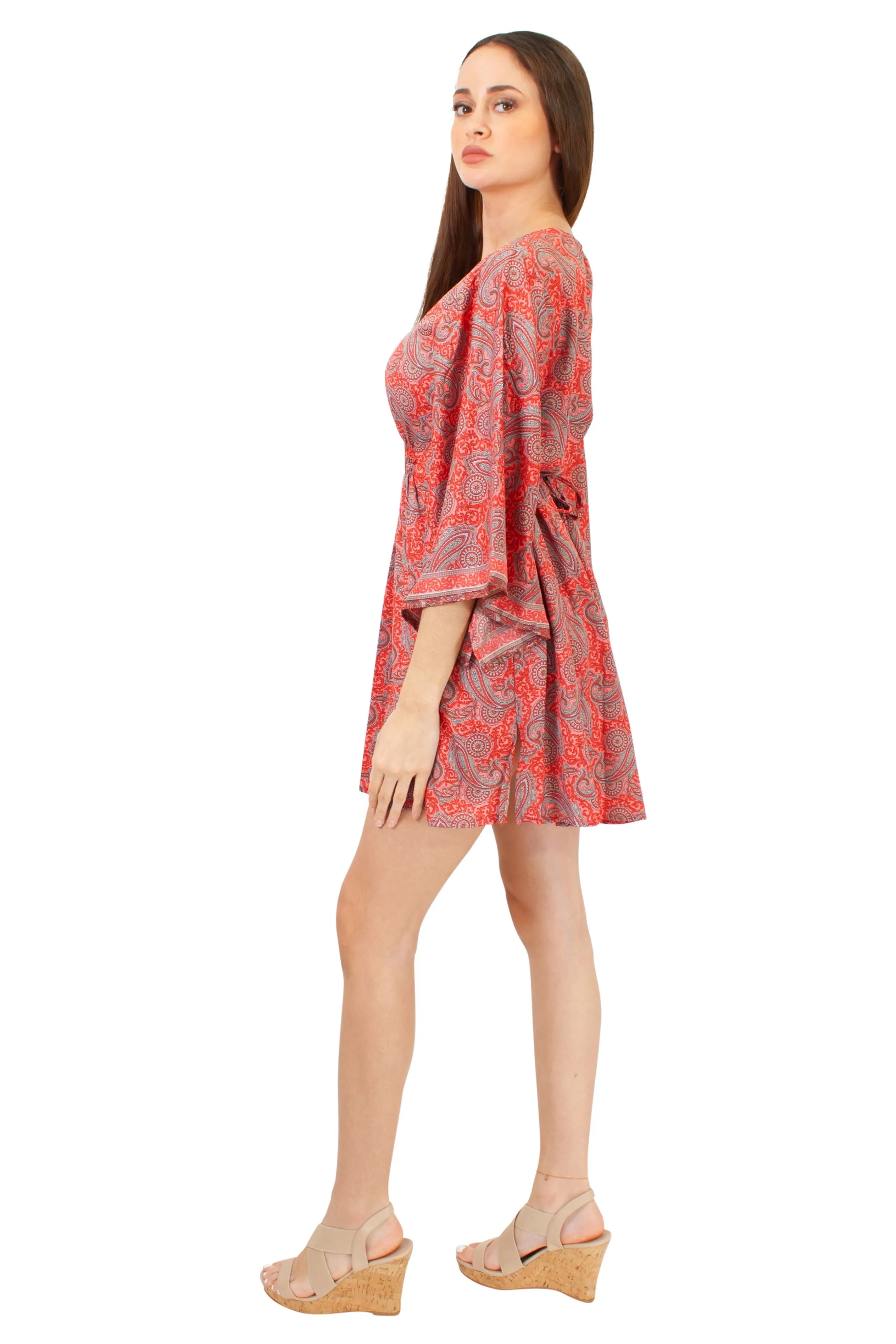 Lazy Daisy smock waist short dress in Brown Mix (5004)