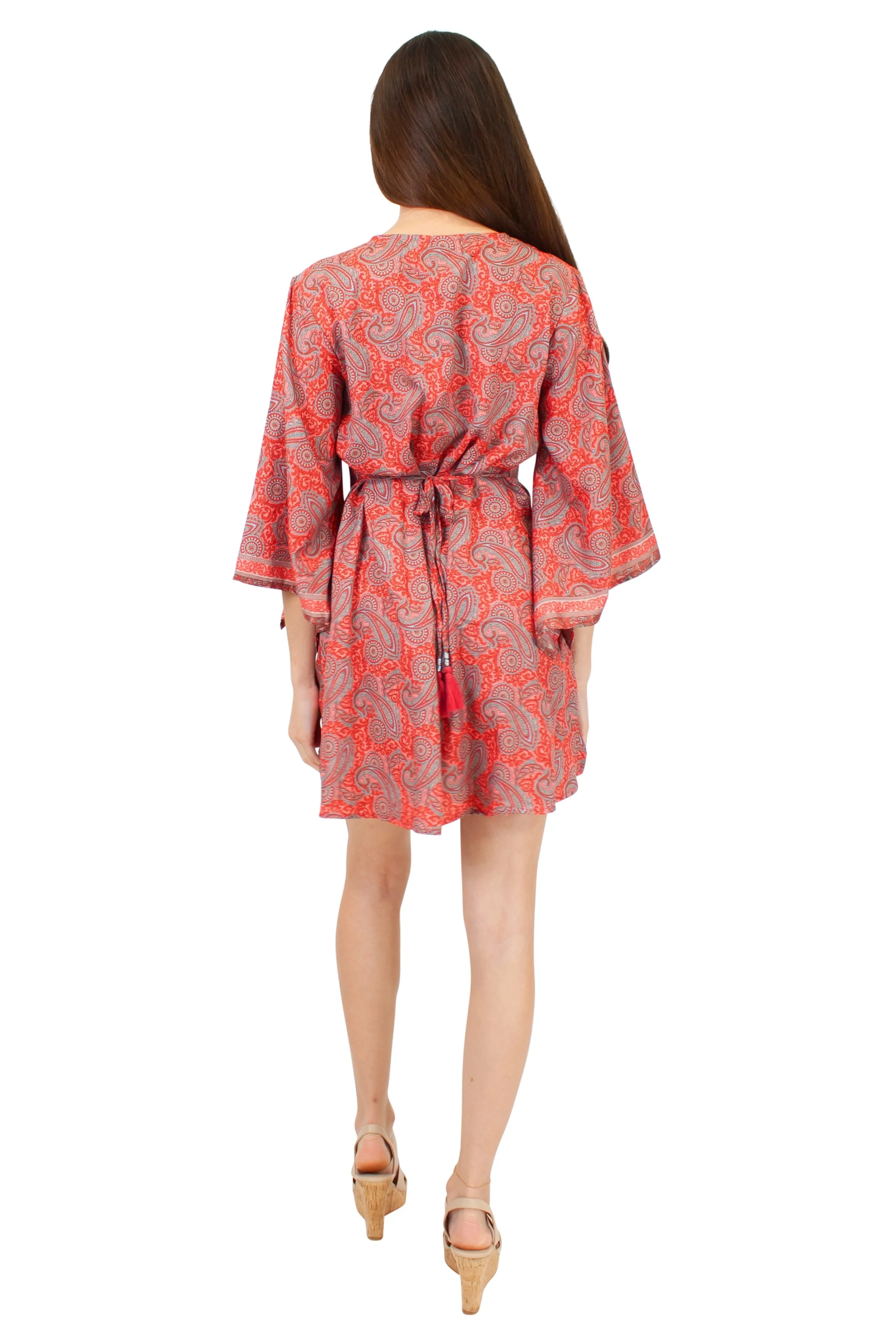 Lazy Daisy smock waist short dress in Brown Mix (5004)