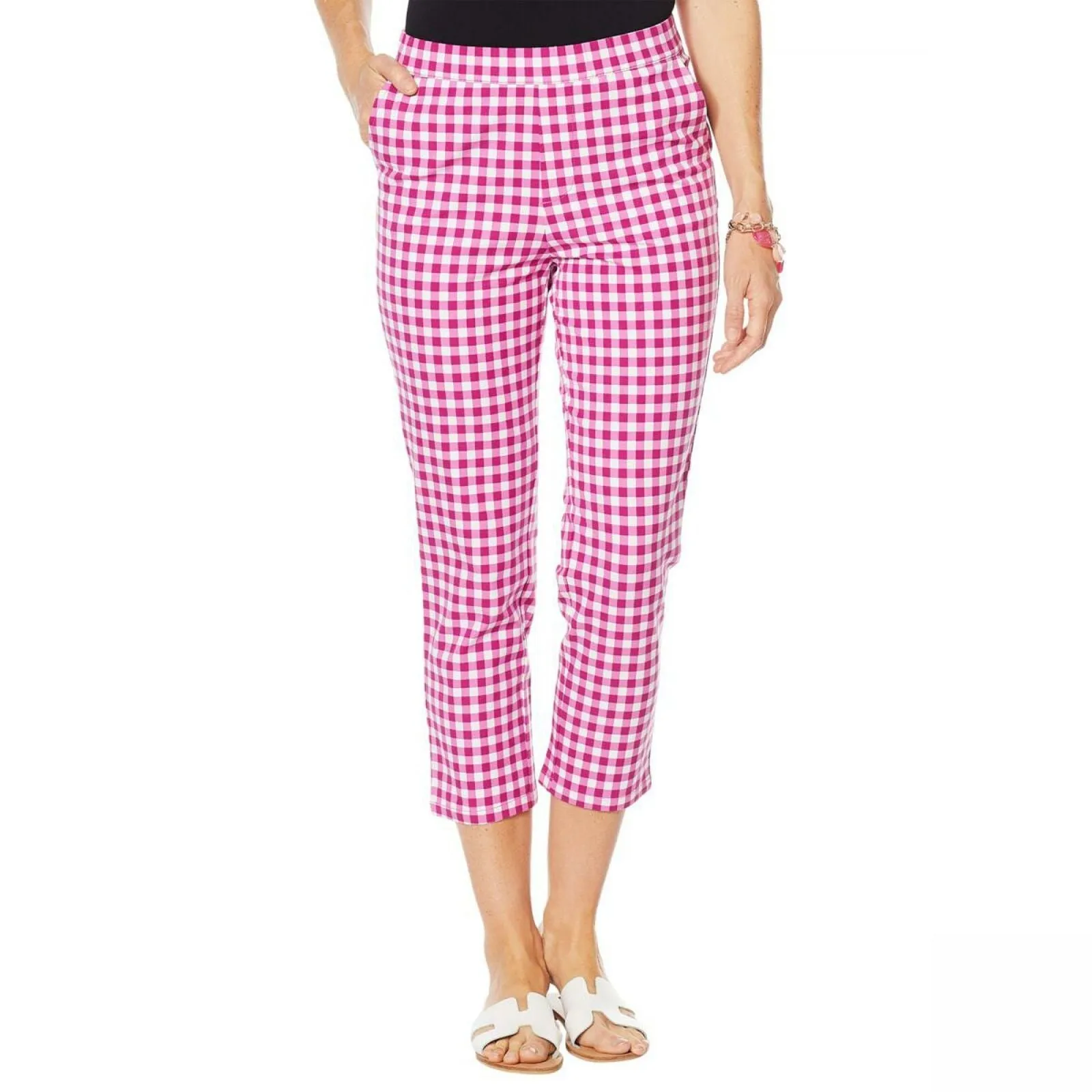 Lemon Way Women's Flawless Twill Pull On Cropped Pants