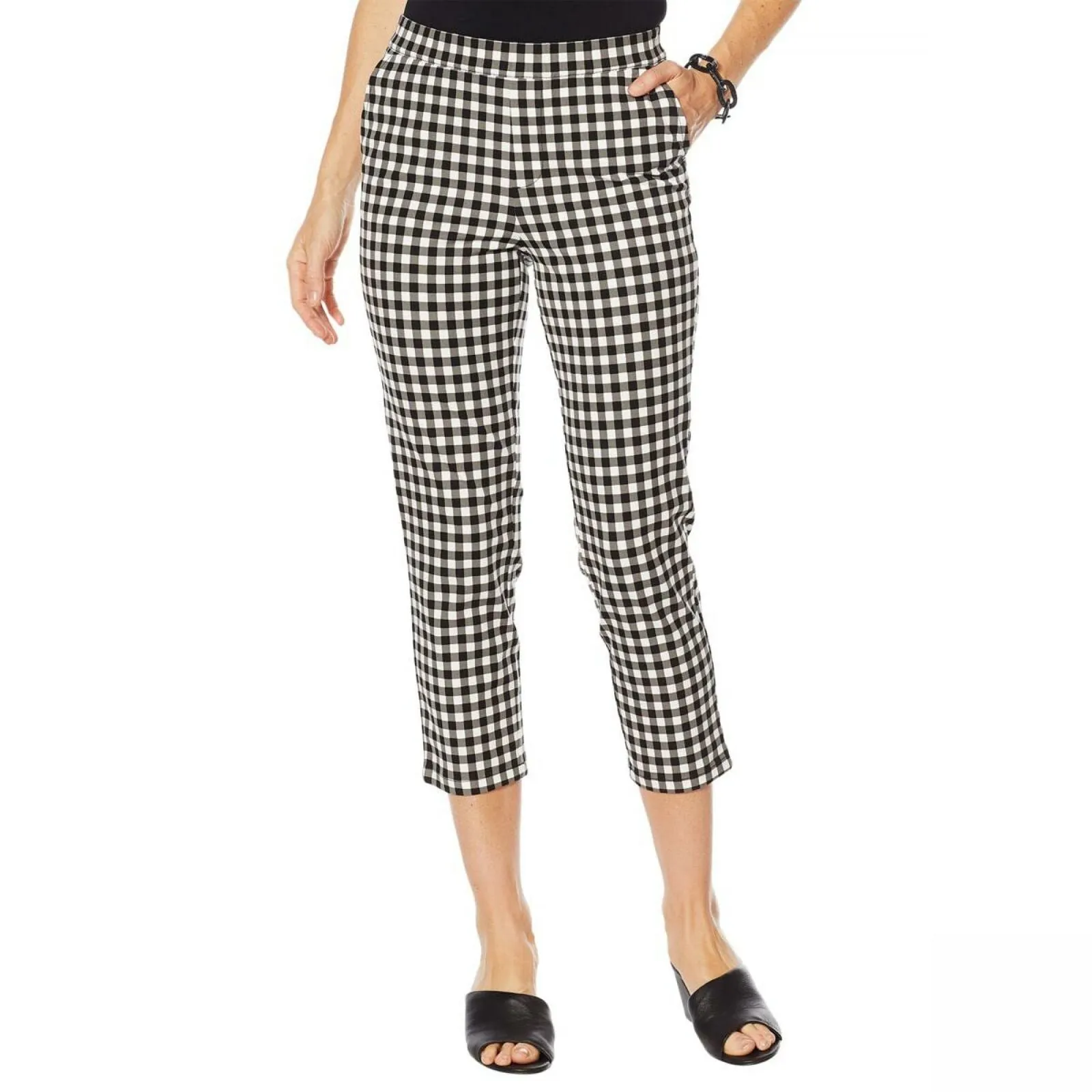 Lemon Way Women's Flawless Twill Pull On Cropped Pants