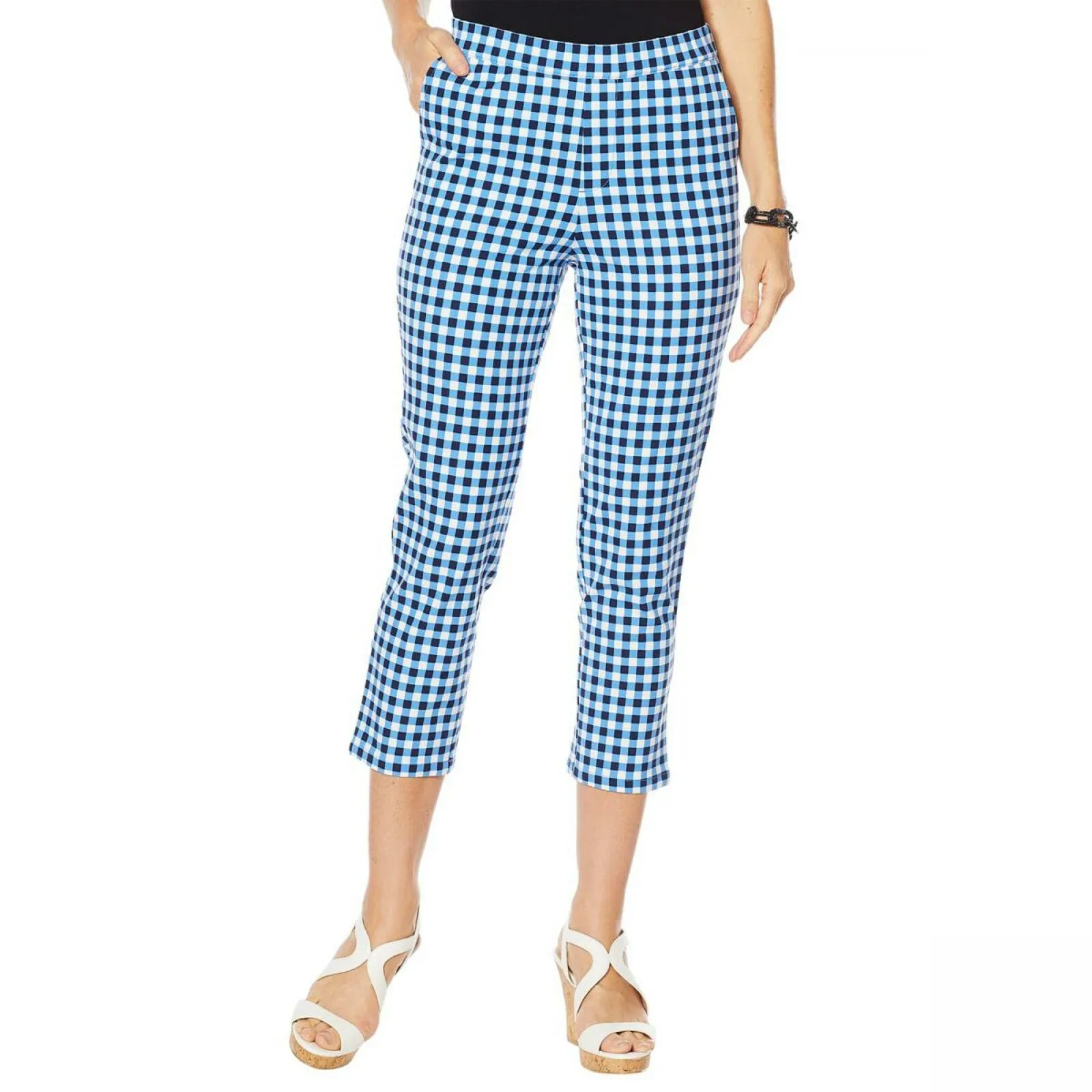 Lemon Way Women's Flawless Twill Pull On Cropped Pants