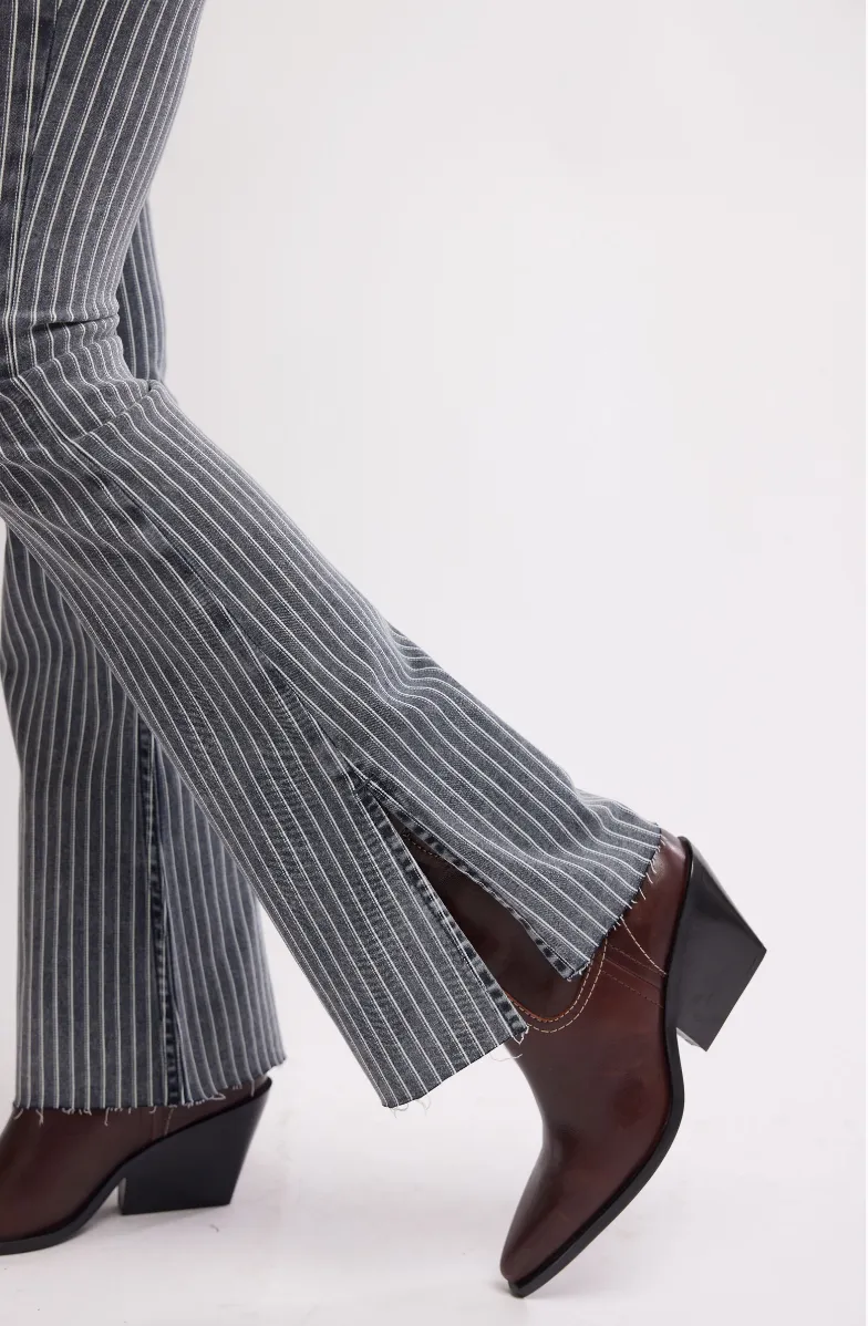 Level Up Stripe Slim Flare Jeans