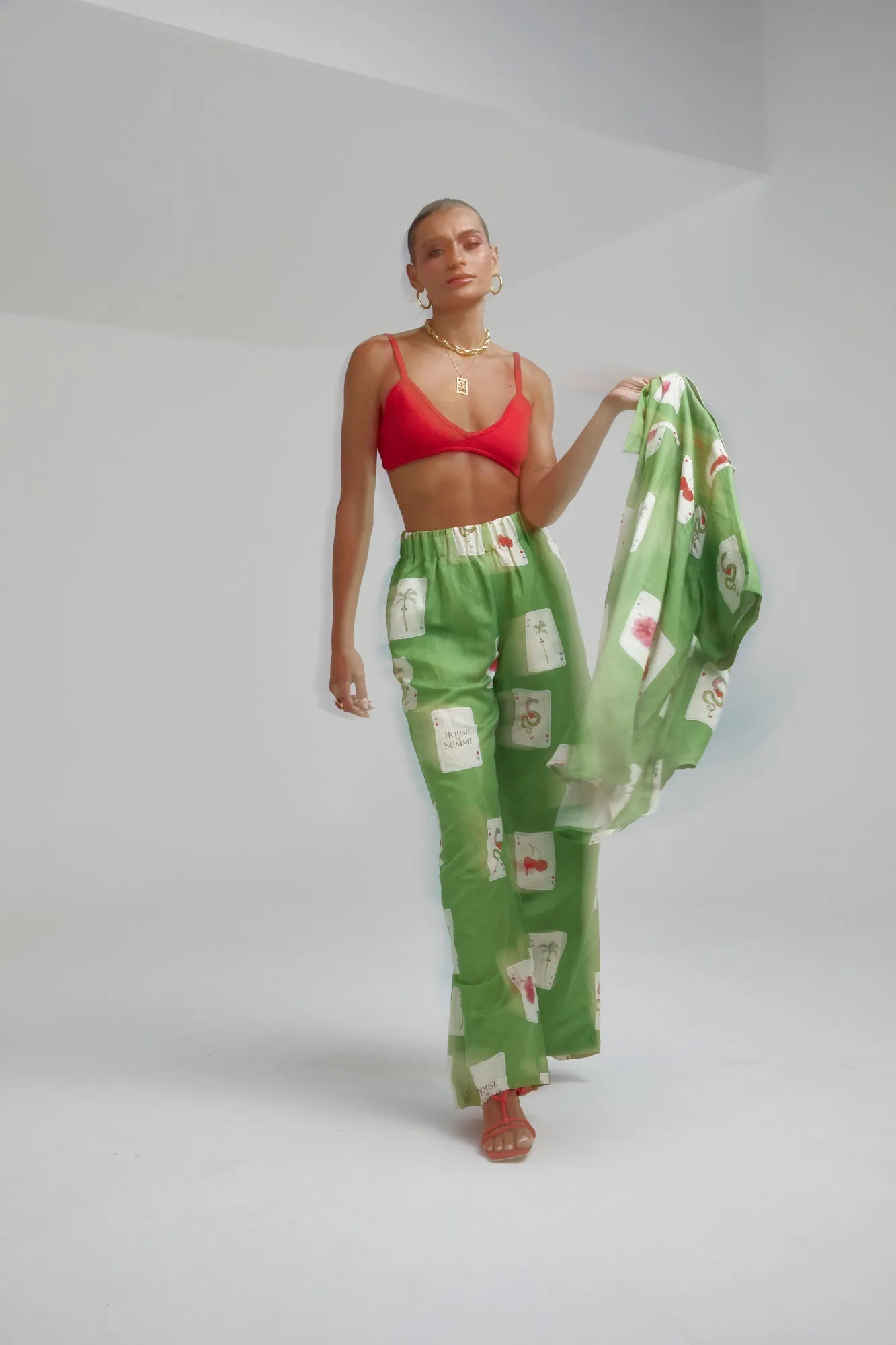 Linen Pants HOUSE OF SUMMI TARRAGON