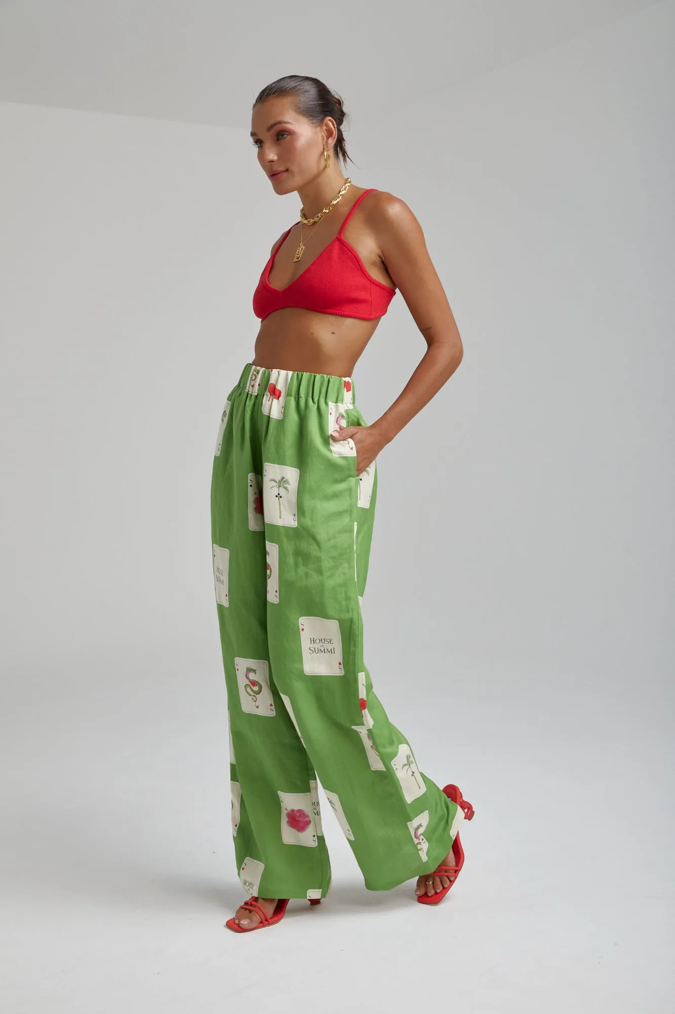 Linen Pants HOUSE OF SUMMI TARRAGON