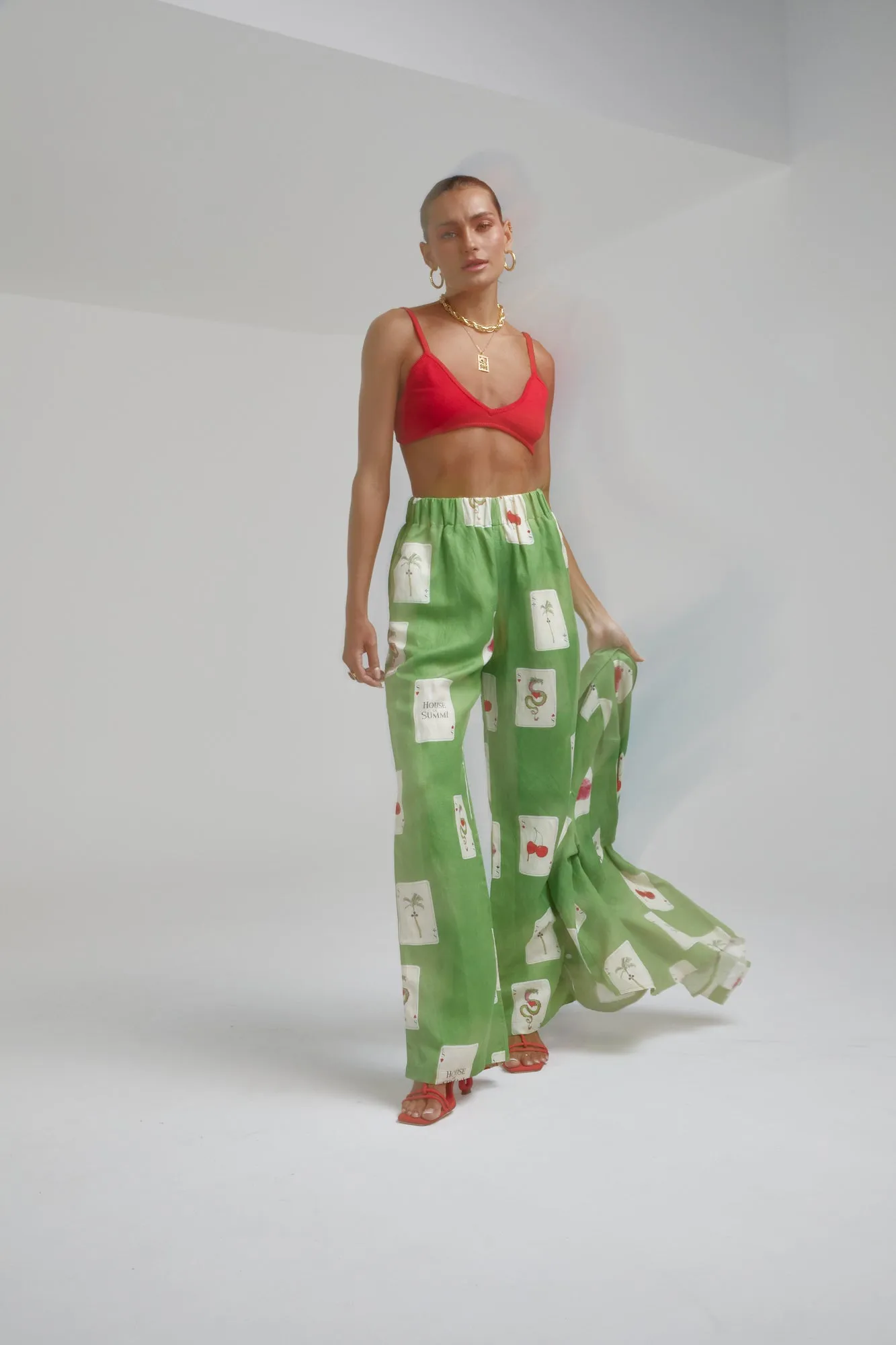 Linen Pants HOUSE OF SUMMI TARRAGON