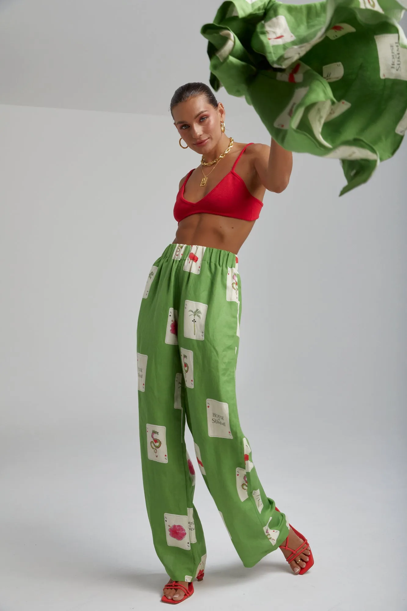 Linen Pants HOUSE OF SUMMI TARRAGON