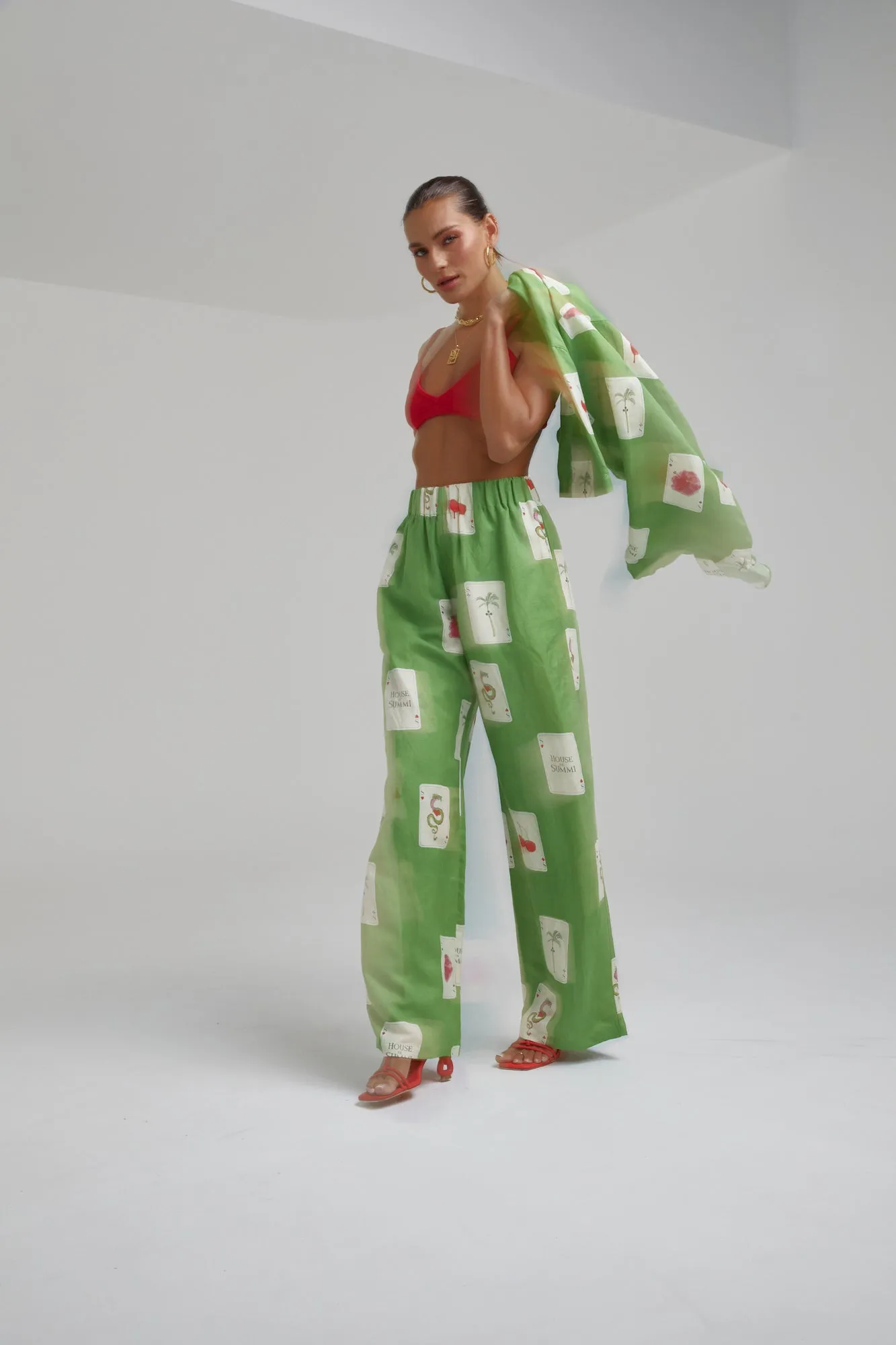 Linen Pants HOUSE OF SUMMI TARRAGON