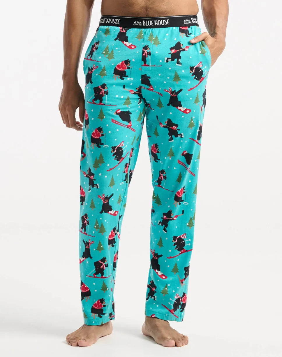 Little Blue House Wild Winter Sports Men’s Jersey Pajama Pants