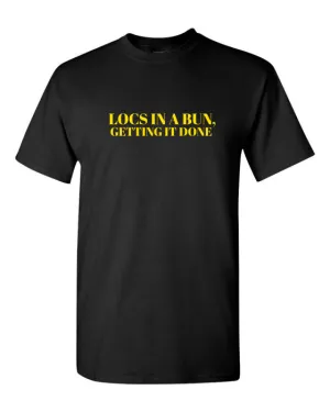 LOCS IN A BUN TEE (BLK)