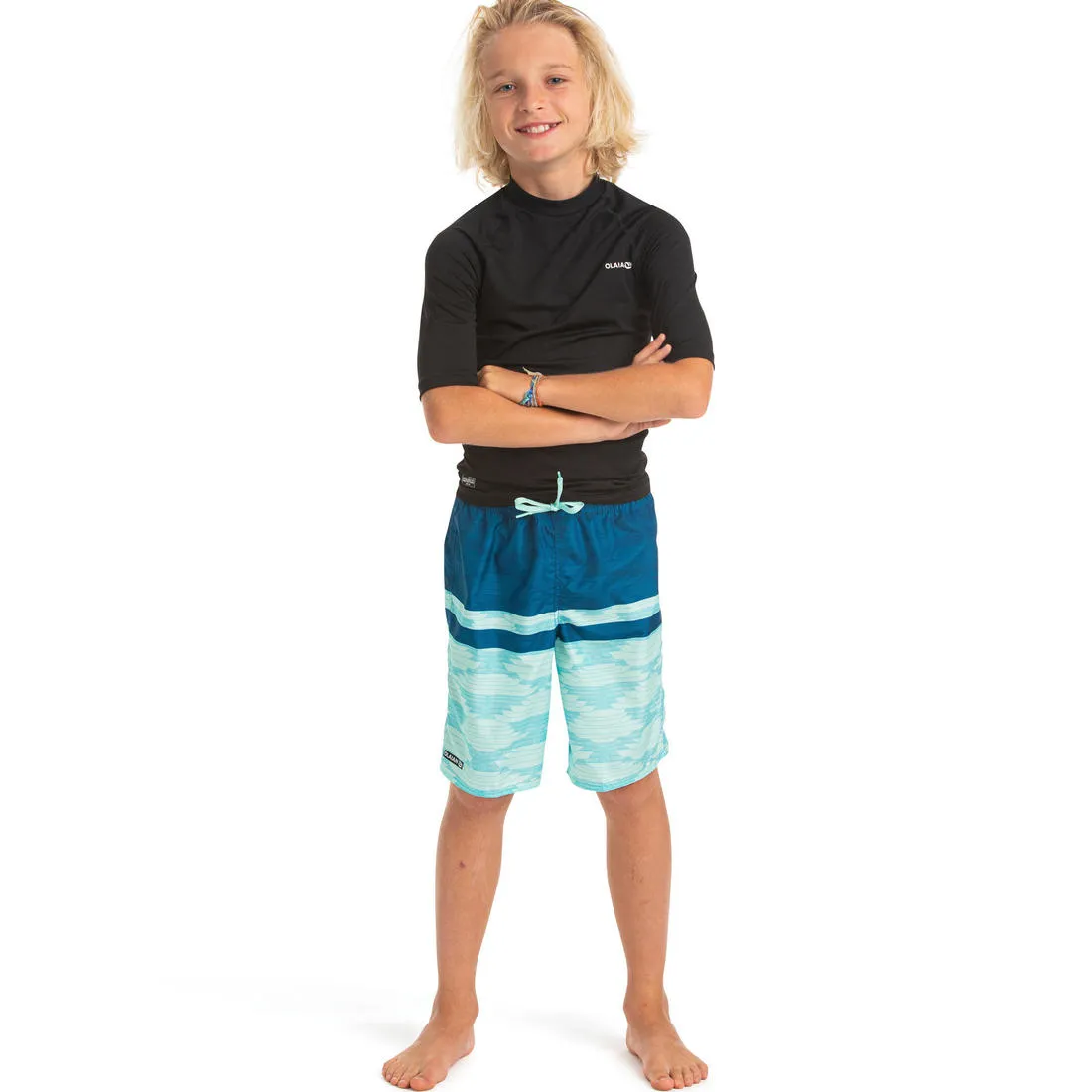 long swim shorts - blue