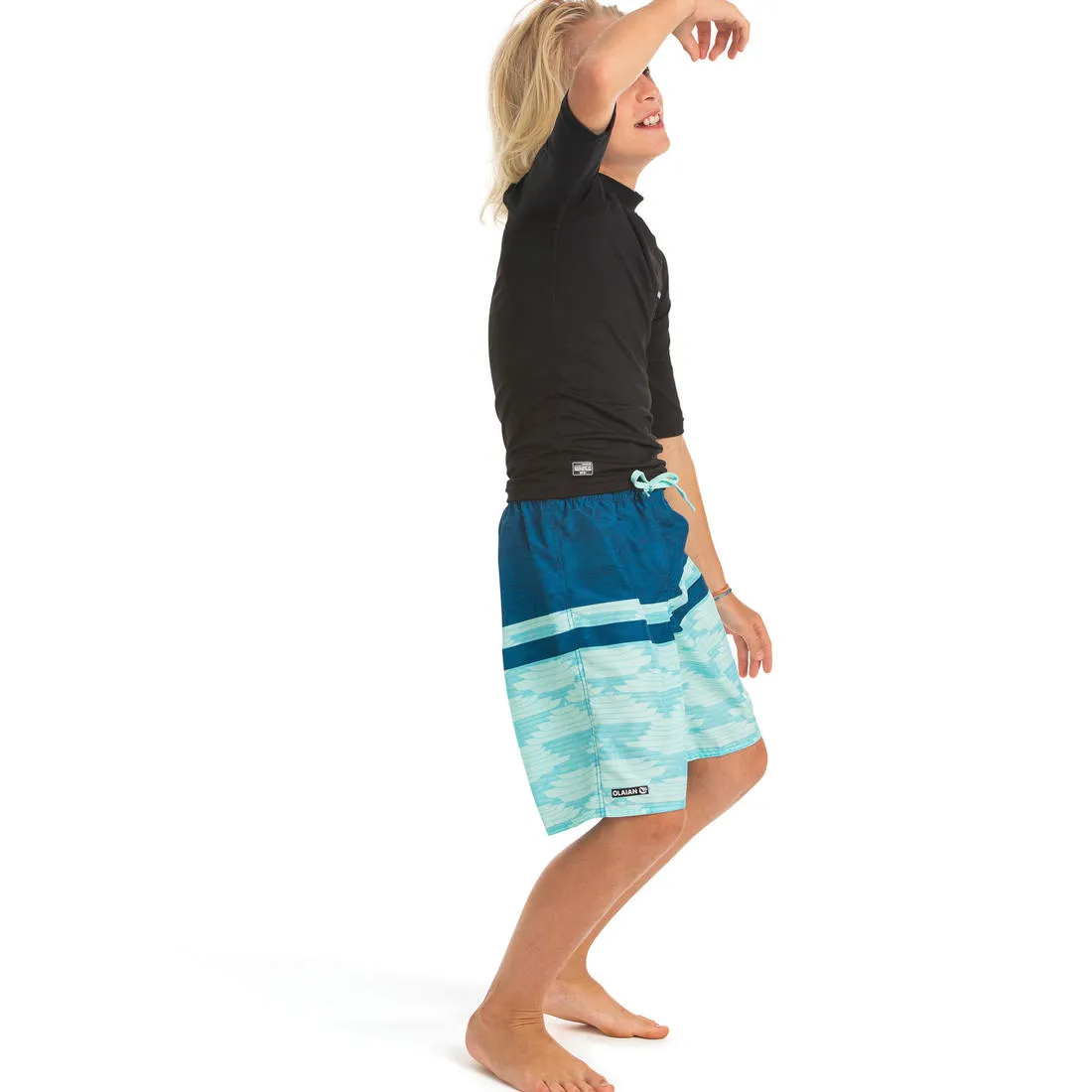 long swim shorts - blue