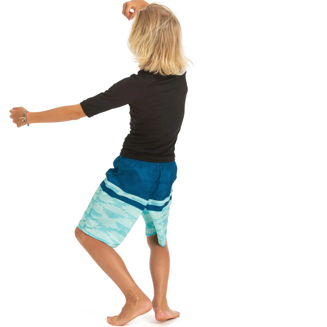 long swim shorts - blue