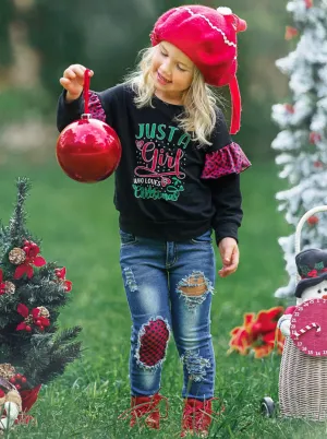 Lover Of Christmas Patched Jean Set