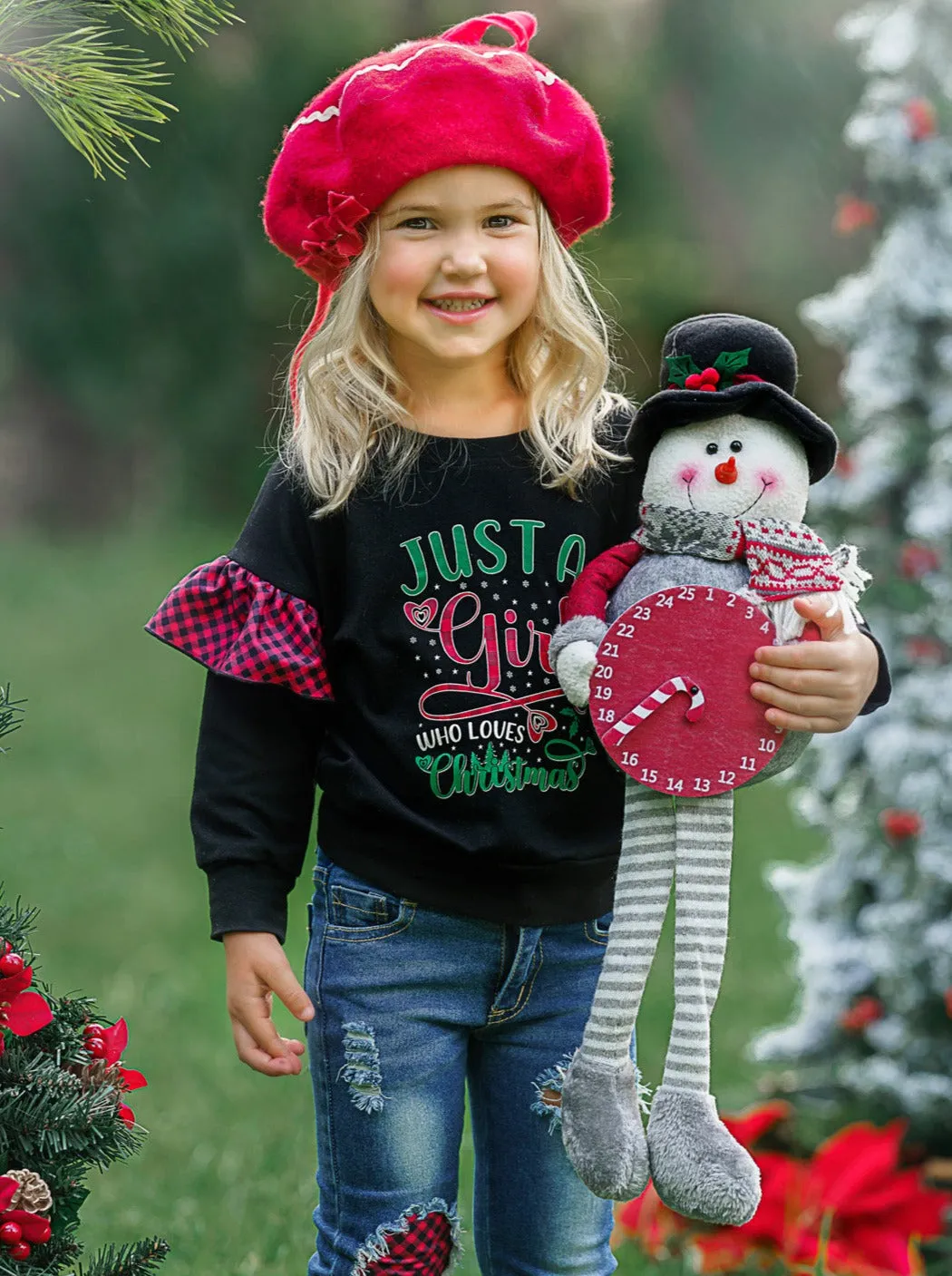 Lover Of Christmas Patched Jean Set