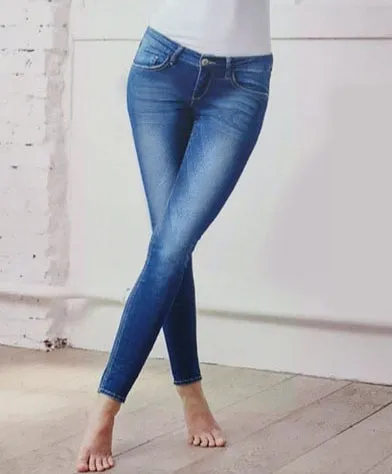 Low Waist Slim Stretch Irregular Denim Pants