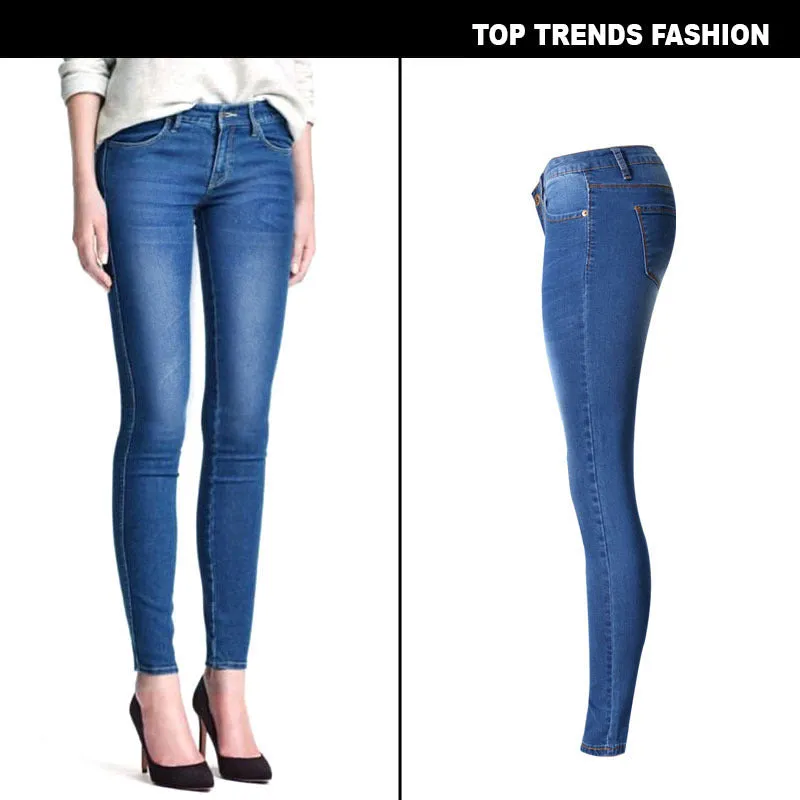 Low Waist Slim Stretch Irregular Denim Pants