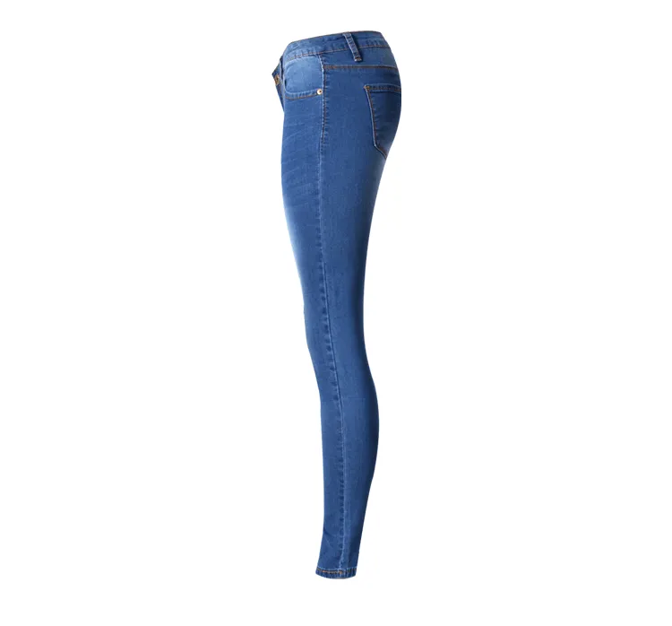Low Waist Slim Stretch Irregular Denim Pants