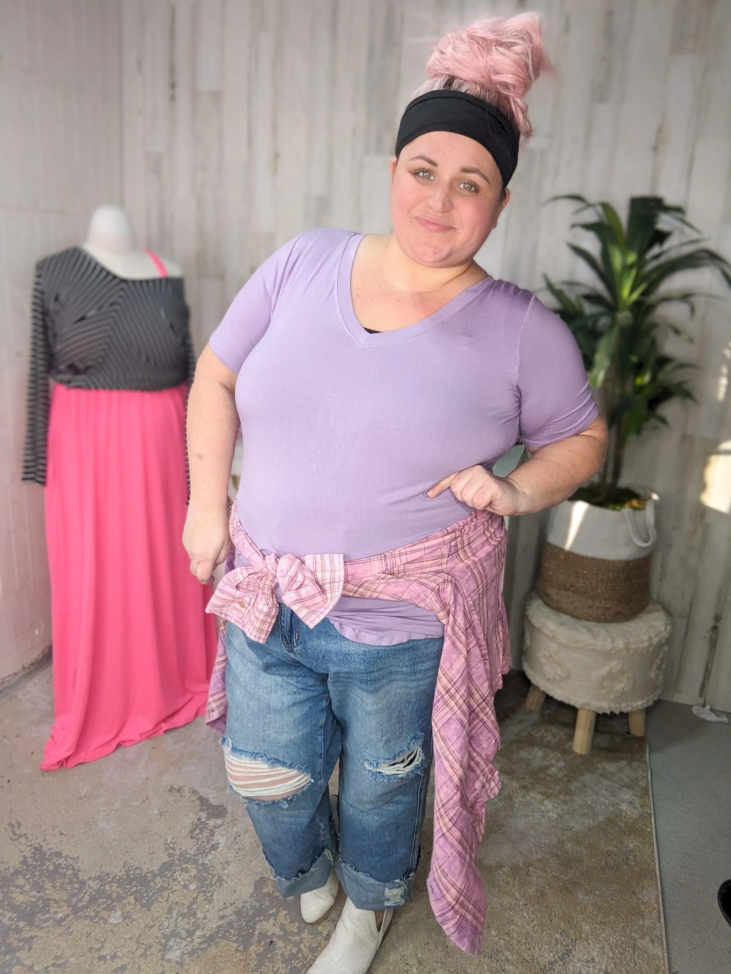 Luxe Vneck Short Sleeve Scoopbottom Tee (many colors!)