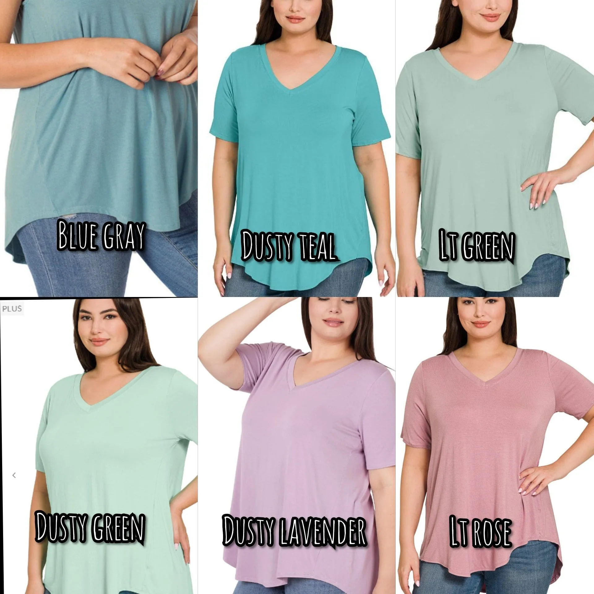 Luxe Vneck Short Sleeve Scoopbottom Tee (many colors!)