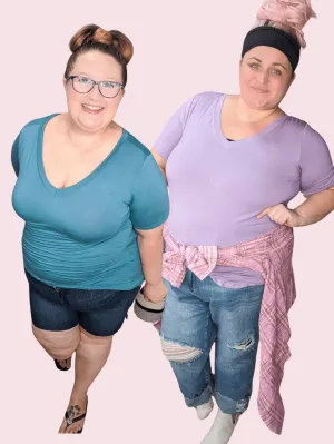 Luxe Vneck Short Sleeve Scoopbottom Tee (many colors!)