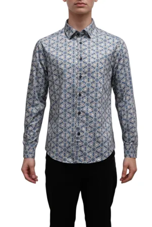 men's casual long sleeve stretch shirt