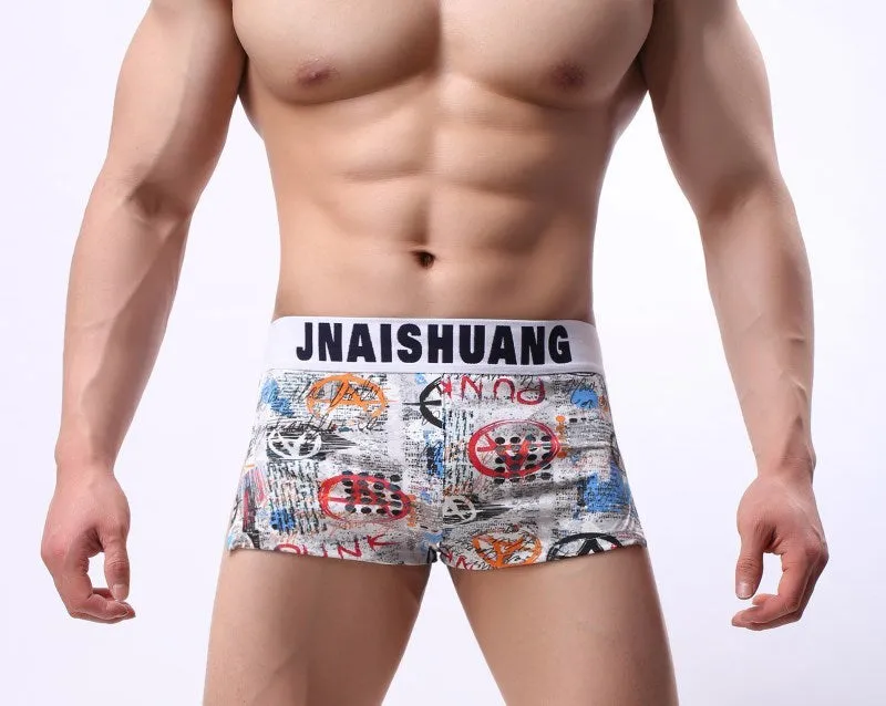 Men's Cotton Arrow Pants, Trendy Printed Arrow Boxers, Sexy Loose Briefs (Pack of 2)