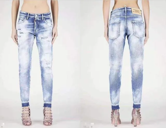 Men/Women  Casual Jeans Pencil Pants Motorcycle