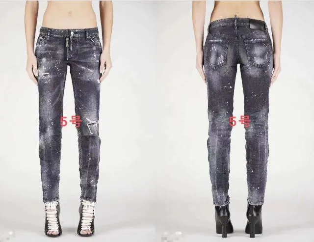 Men/Women  Casual Jeans Pencil Pants Motorcycle